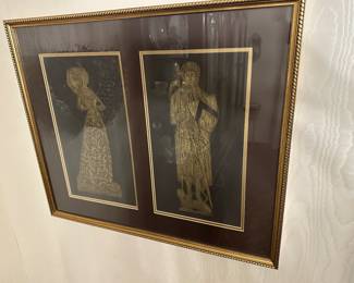 Vintage brass rubbings