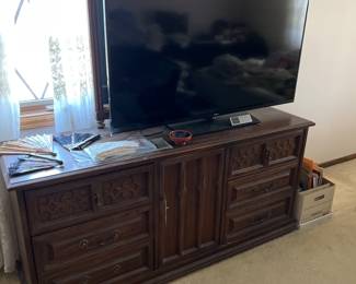 MCM Dresser with Mirror, and Sony 55 Inch Smart TV