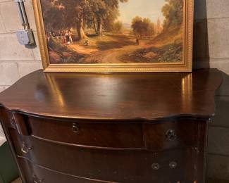 Three Drawer Dresser, and Landscape Art Work