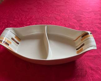  Vintage Red Wing Pottery Divided Serving Dish