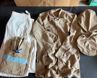 WWII Marine Khaki Shirts, Caps, and White Pants 