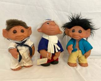 Vintage Dam Troll Doll Trio