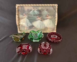 Colored Glass Ashtrays
