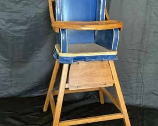 Vintage Blue Doll High Chair
