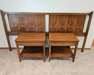 1 MCMWalnutKingHeadboardMatchingNightstands
