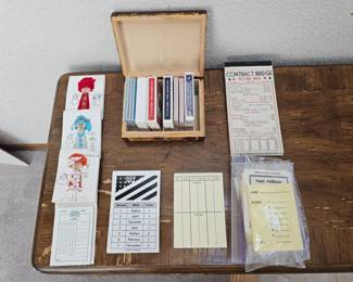 161 6DecksPlayingCardsVintageCardBoxBridgeScoringPads