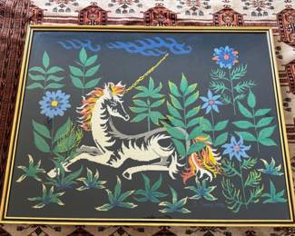 15 MassiveFramedHandmadeUnicornNeedlepoint