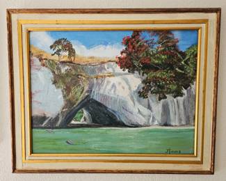113 OriginalOilPaintingCathedralCoveByJanetTimms