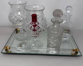86 MirrorGlassVanityTrayDecantersCandleLanterns