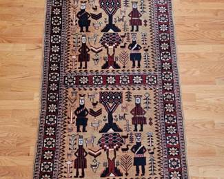 151 HandwovenBaluchAfghanPictorialRug