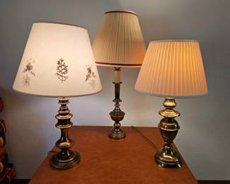 87 3MidCenturyModernHeavyBrassTableLamps