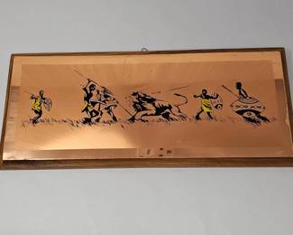 57 VintageRoyalSableCopperwareLionHuntingScene