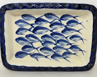 106 BlueFishGlazedPottery