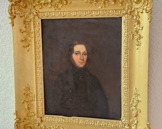11 Antique19thCenturyPortraitStudyOilOnBoardInGiltFrame
