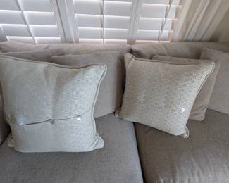 set of 2 large throw pillows- needs 1 button