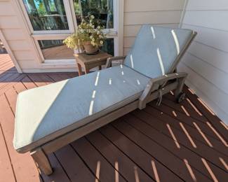 1 of 2 patio loungers with cushions