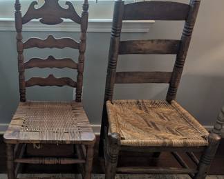 2 single ladder back chairs