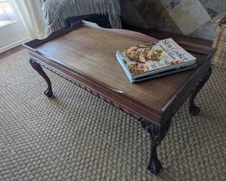 Coffee table with claw & ball feet
