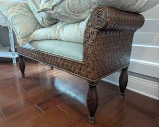 Ethan Allen wicker bench