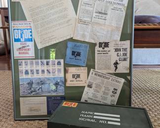 Vintage G.I.Joe with framed Club memorabilia