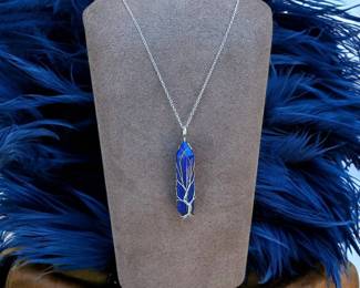 Blue Lapis Wire Wrapped Tree Of Life Necklace Tested