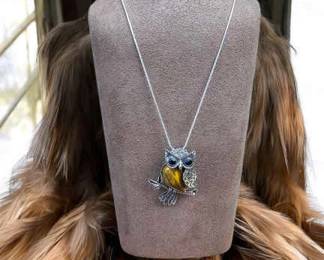 Tigers Eye Owl Necklace Tested