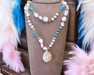 Rose Quartz Tree Of Life Necklace With SemiPrecious Stones Tested