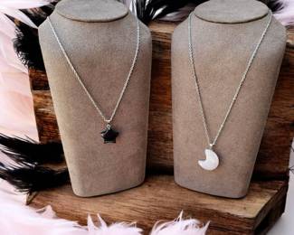 Moon Star Necklaces Obsidian Rose Quartz Tested