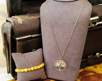 Yellow Quartz Tree Of Life Wire Wrapped Necklace Bracelet Tested