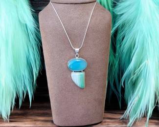 Aqua Green Blue Botswana Necklace Tested