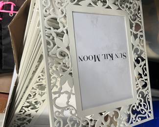 Numerous matching picture frames