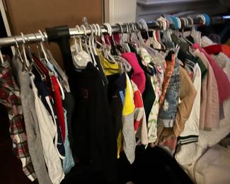 Lots of clothing- toddler to adult X-L
Priced .50-$3.00 for most- a few exceptions
Name brands