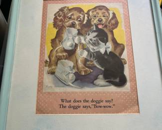 Vintage framed Nursery print - set of 3