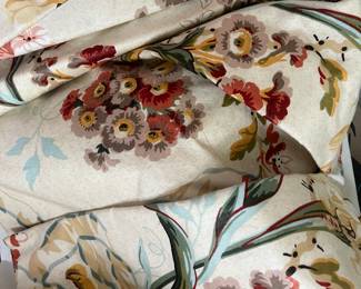 2 custom made twin bed skirts - beautiful designer fabric