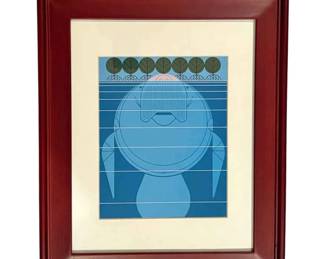 Manatee in the Mangrove Offset Lithograph by Charley Harper