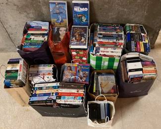 Large Collection Of VHS Tapes Plus A Few DVDs