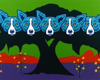 A Meeting of The Minds by George Rodrigue, Large Giclee on Canvas