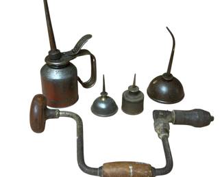 Oil Cans And Hand Drill