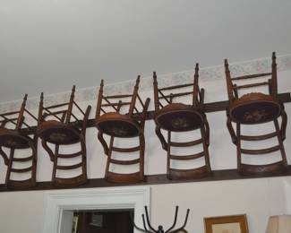 Sic antique chairs with needlepoint cushions