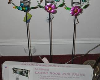 New rain gauges and Latch hook rug frame
