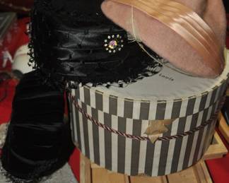 Vintage hats and box 