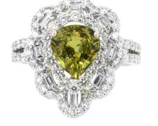 GIA 18K 1.82CT Alexandrite Diamond Ring