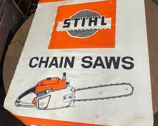 Vintage Stihl Chainsaw Advertising Banner