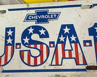 Metal Chevrolet U.S.A. 1 Car Plate