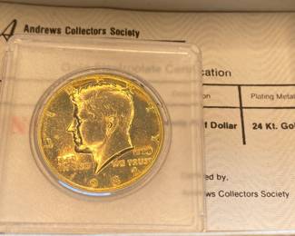 Gold Plated Kennedy Half Dollar
