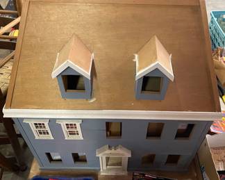 Large Wooden Dollhouse with Furniture