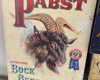 Old Pabst Bock Beer Cardboard Standee