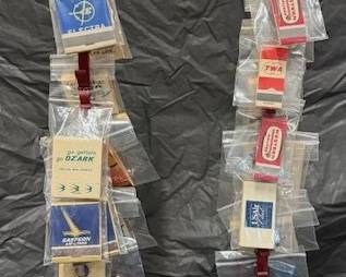  Vintage Airline Match Books and Chip Rack
