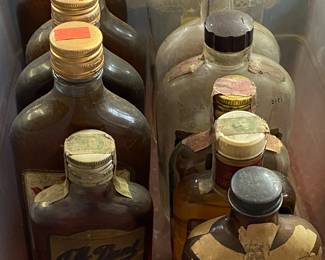 Old Paper Label Whiskey Bottles