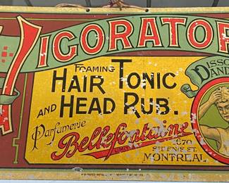 Old Vigorator Hair Tonic Tin Tacker